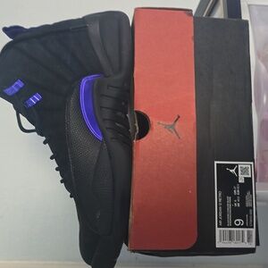Jordan 12 retro size 9 black and purple
